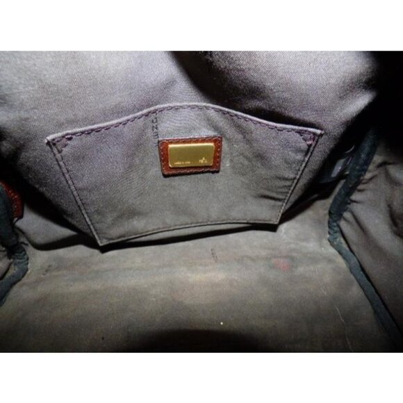 Fendi Pequin Brown Canvas and Leather Satchel Top Handle Key Quilted - Picture 8 of 12